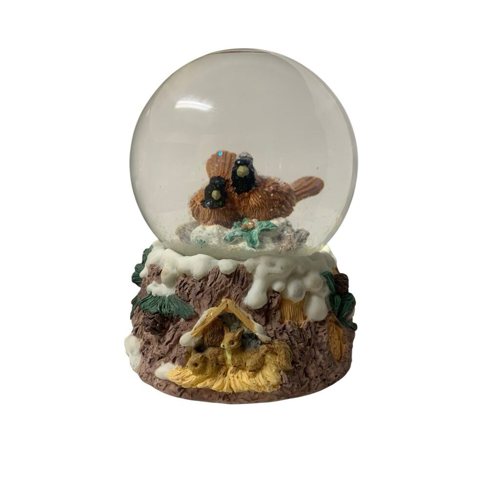 The San Francisco Music Box Company Cardinal Couple Love Glitter Snow Globe
